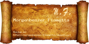 Morgenbeszer Fiametta névjegykártya
